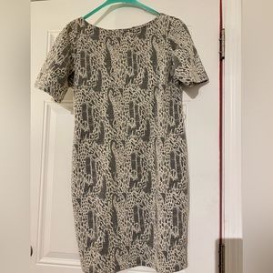 Gray & White Patterned Dress